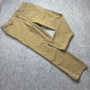 Lululemon Commission Pants Men 36 x 30 Beige Slim Warpstreme Tapered Stretch